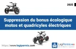 Suppression du bonus écologique pour les motos et quadricycles électriques en 2025