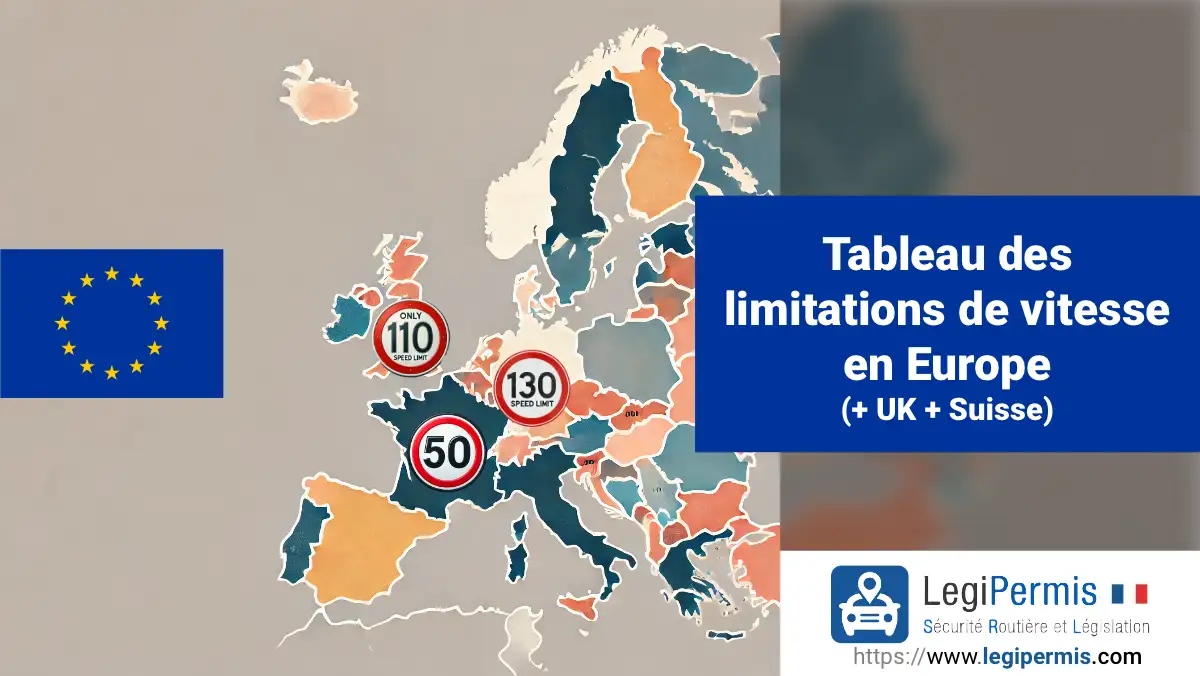 Limitation de vitesse en Europe (actualisé) + suisse + Royaume-Uni