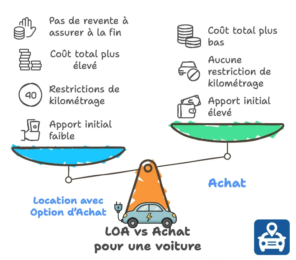 Location avec Option d'Achat (LOA) ou achat à crédit ? Avantages et inconvénients, le comparatif.