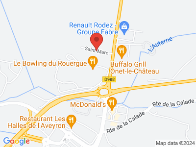 Plan Google Stage recuperation de points à Onet-le-Château proche de Rodez