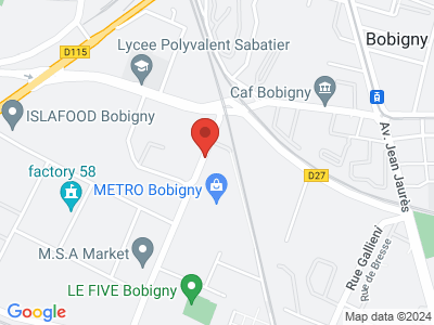 Plan Google Stage recuperation de points à Bobigny proche de Aubervilliers
