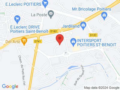 Plan Google Stage recuperation de points à Saint-Benoît proche de Chauvigny